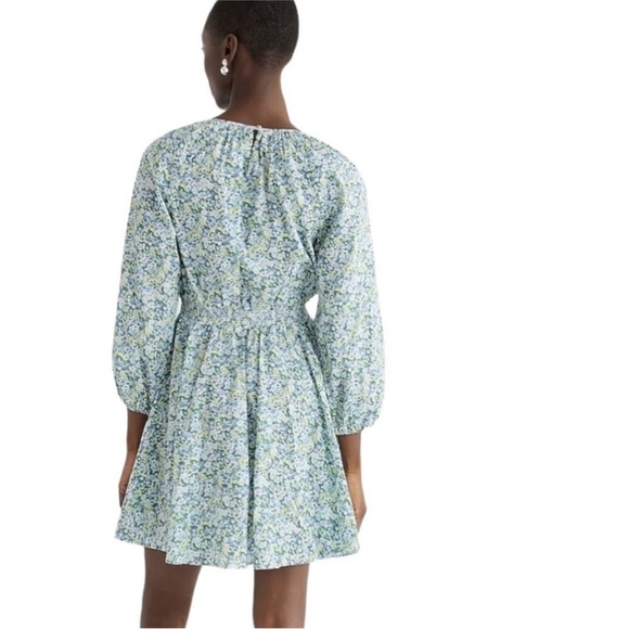 J. Crew Palermo smocked-waist mini dress in Liberty® Thorpe Hill fabric Small - Picture 4 of 12